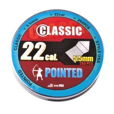 Classic Pointed Style USA ribbed lead pellets Diabolo for airguns .22 5.5mm 250