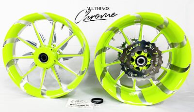 240 FAT TIRE NEON CONTRAST CUT TORNADO WHEELS 2000-2005 KAWASAKI