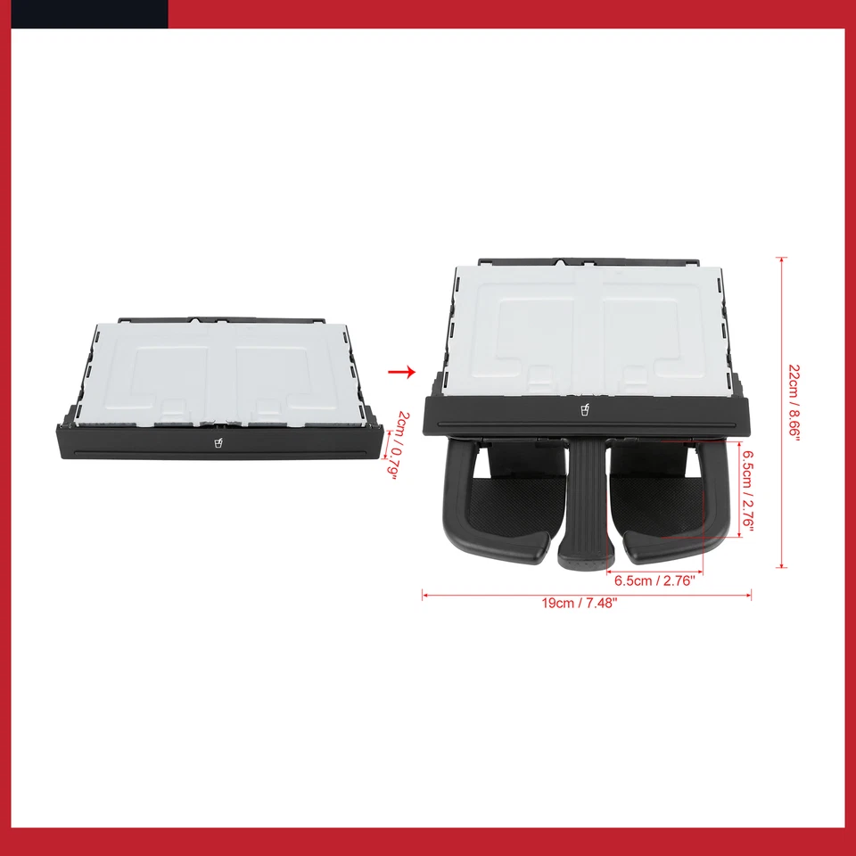 Pack de 1 Portavasos Consola Central Coche Plegable para VW Jetta para Audi 8P0885995B Foto 2 de 4
