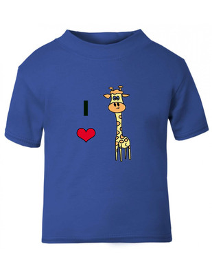 I Love Heart Little Giraffe Cotton Toddler Baby Kid T-shirt Tee 6mo Thru 7t