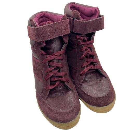 Scarpe sneakers Bakers zeppa nascosta donna taglia 7,5 pelle bordeaux alte - Foto 4 di 10