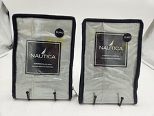 New Nautica KENSETT Set Of 2 Euro Shams Gray Silver 100 Cotton Decorative
