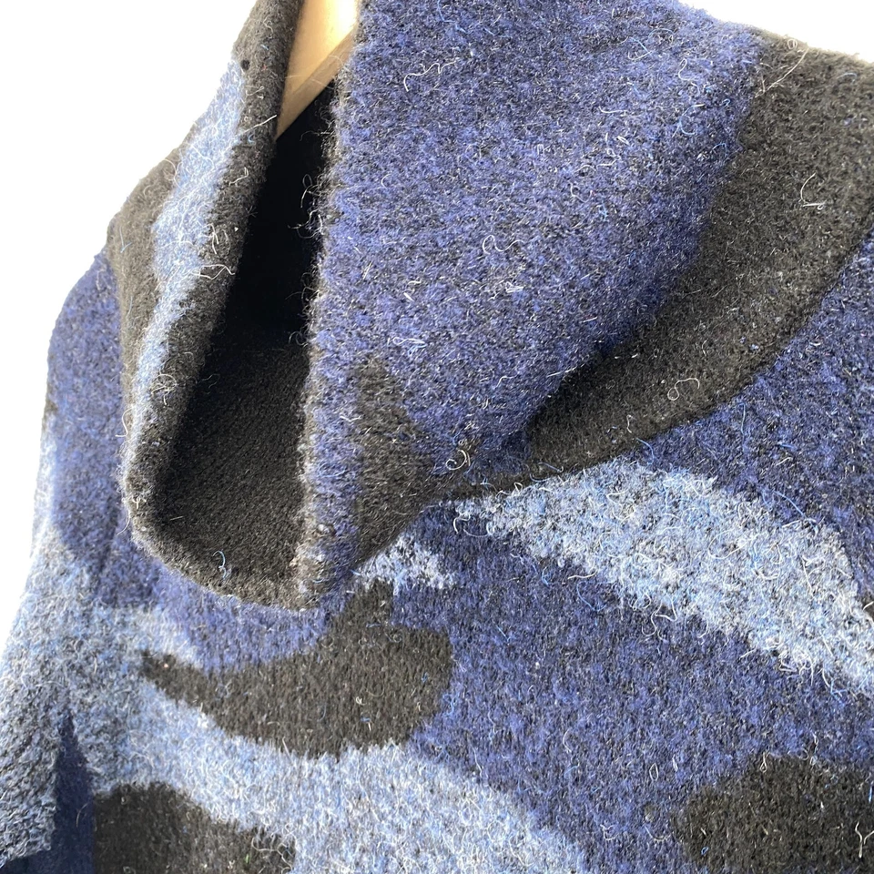 AQUA 毛衣 S BLOOMINGDALES 迷彩高领套衫套衫户外蓝色 — 第 4/4 张图片