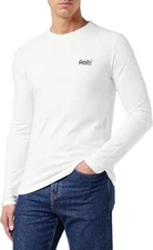 Superdry Men's 2XL White O L Vintage Embroidery L/S Cotton Tee Shirt Logo NWT