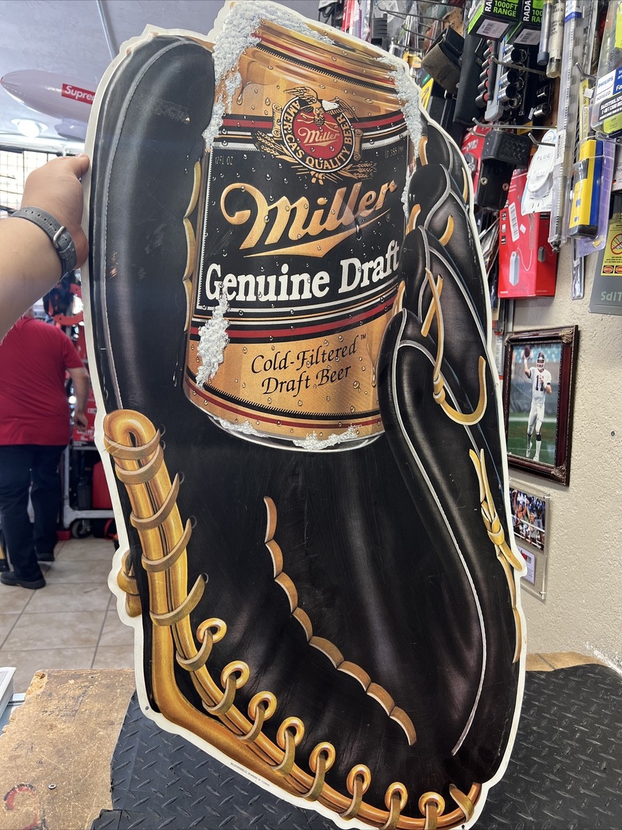 RARE* Vintage Miller Genuine Draft Baseball Glove Tin Beer Man