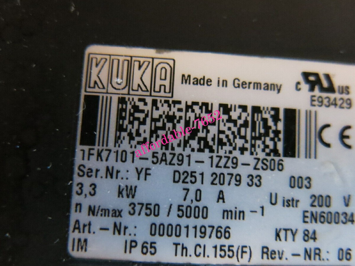 NEW KUKA 1FK7101-5AZ91-1ZZ9-ZS06 SERVO MOTOR DHL or FedEX | eBay