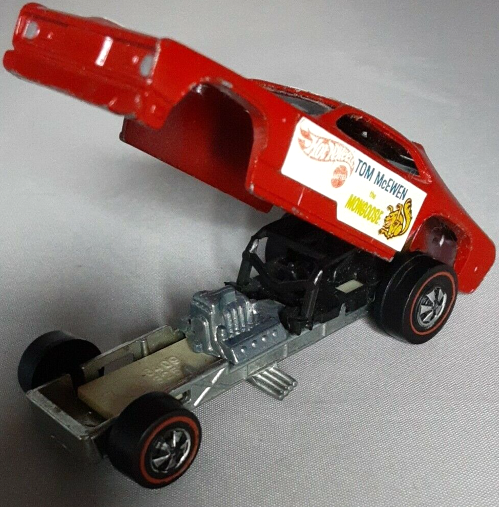 Hot Wheels Redline Mongoose Tom McEwen Car 1969 Red Made In United