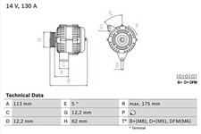 BOSCH Alternator Fits OPEL Astra H Signum SAAB 9-3 VAUXHALL Cc 02-15 0986048801