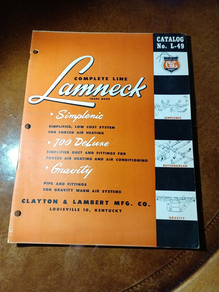 Clayton And Lambert Manufacturing Company Lam Neck Complete Line