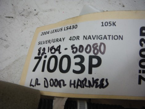 2004 LEXUS LS430 4DR A/T DRIVER REAR DOOR WIRE HARNESS OEM 2001 2002 2003 - Imagen 5 de 5