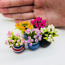 5 paquetes de flores en miniatura tulipán, miniatura jardín casa de muñecas 1:12
