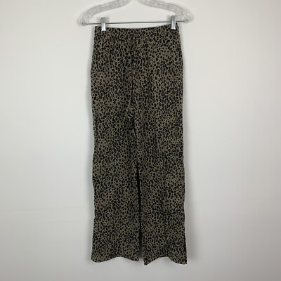 Le Lis Womens Small Leopard Print Wide Leg Pants Pull On Pockets NWT