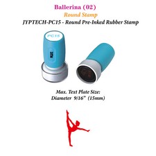 Ballerina 02 Round Teacher Stamp JYP PC15 Pre-Inked Rubber Stamp