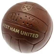 Image of West Ham United Hammers Faux Leather Football Size 5 Ball Retro Official Merch