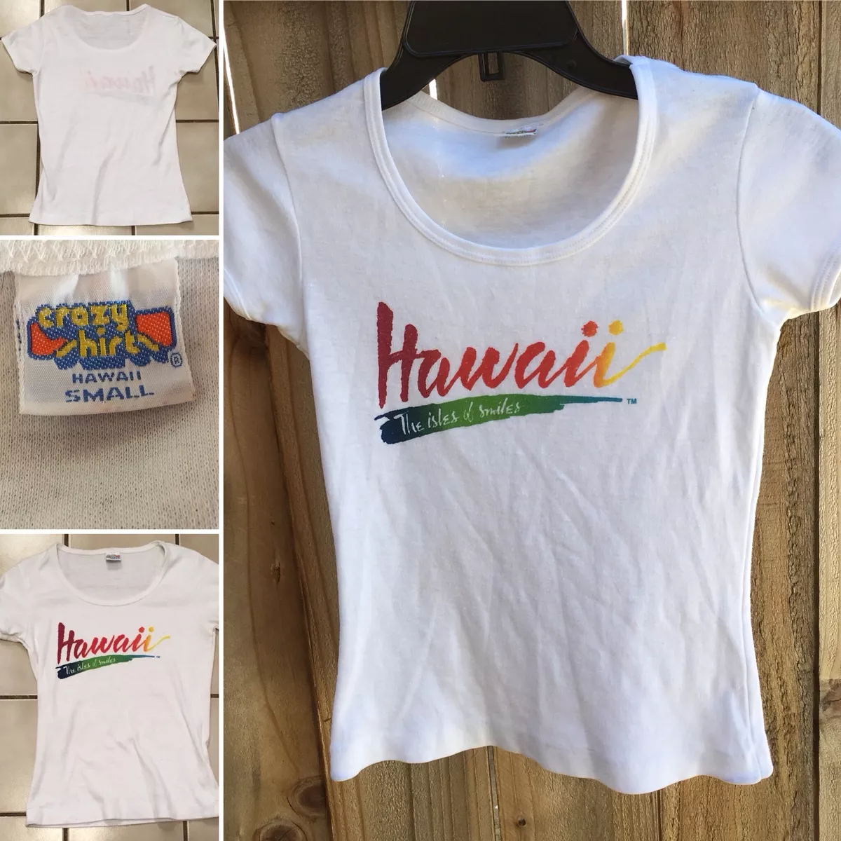 Príncipe telegrama Identidad Vintage Crazy Shirts Hawaii The Isles Of Smiles T-Shirt 70s 80s Rainbow Letter | eBay Príncipe telegrama Identidad Vintage Crazy Shirts Hawaii The Isles Of Smiles T-Shirt 70s 80s Rainbow Letter | eBay