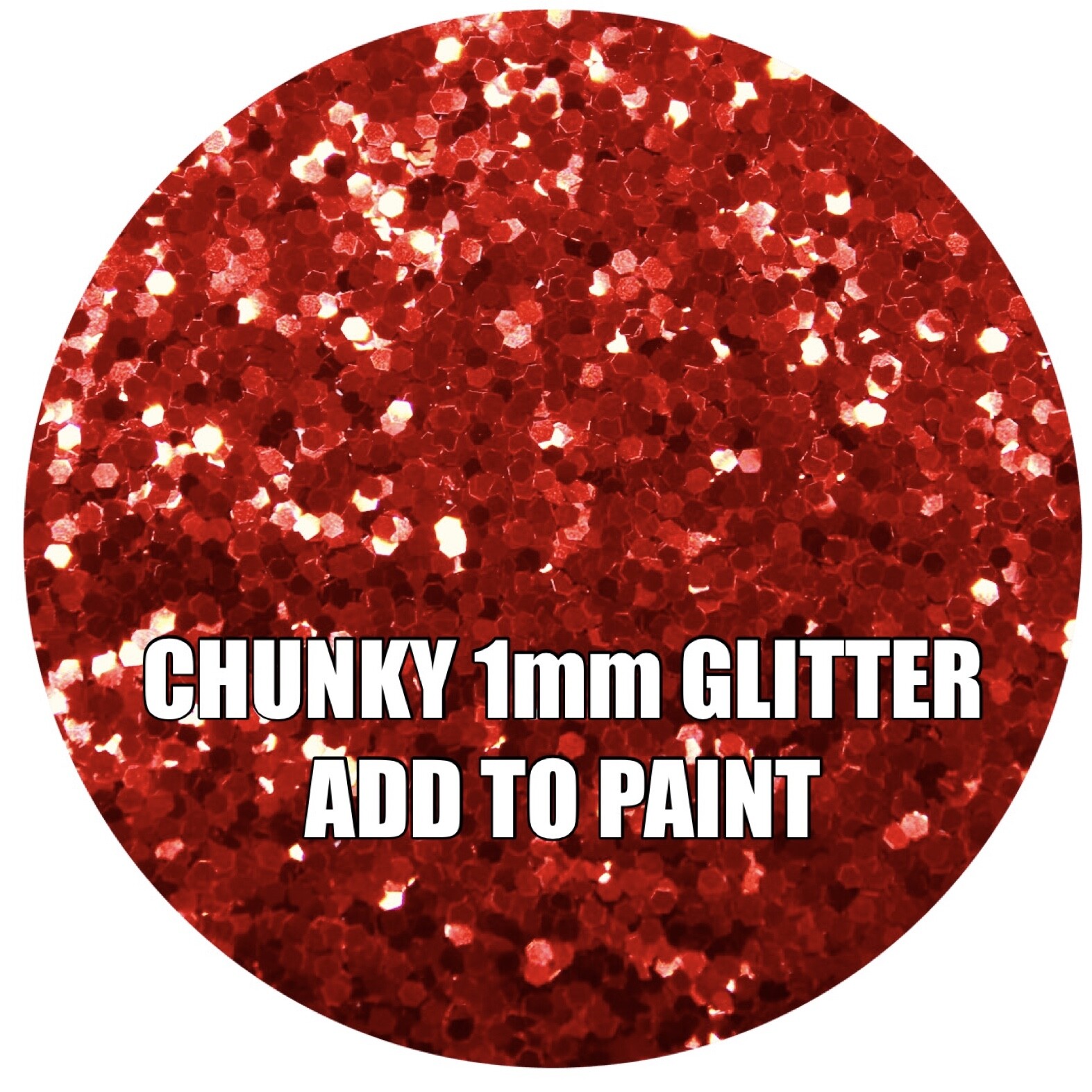 100g CHUNKY RED GLITTER FOR WALLS ADD TO PAINT/VARNISH ADDITIVE .040