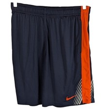 NIKE Basketball Shorts Size LARGE Navy Blue Orange with Pockets Dri-Fit Syracuse