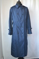 Vtg Dscp Air Force American Apparel Navy Blue Trench Rain Coat & Belt Size 12r