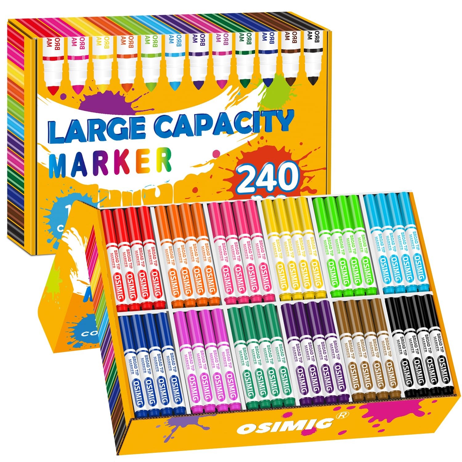 Bulk, 240 Count, 12 Assorted Colors, Markers For Classroom, ...