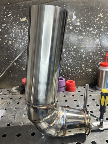 4” Pipe To A 3” Male V Band 90 Degree Down/up Pipe
