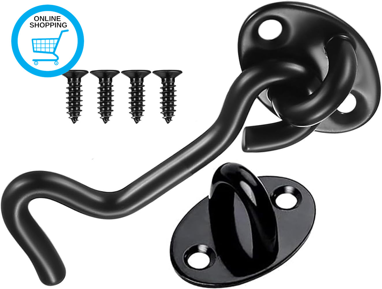 Hook and Eye Latch Door Lock, Stainless Steel Gate Cabin Hook, Hook Eye Latch Do