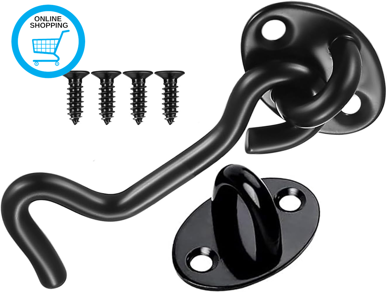 Hook and Eye Latch Door Lock, Stainless Steel Gate Cabin Hook, Hook Eye Latch Do