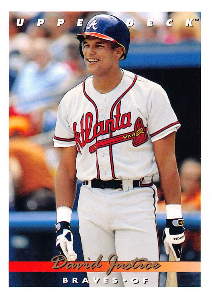 David Justice 1993 Upper Deck 366 Atlanta Braves Baseball Card