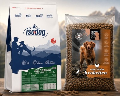 Iso-Dog Premium Hundefutter Adult Sensitive Lamb & Rice Maxi 20kg & 10kg HAPPY F