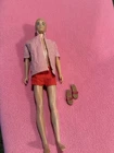 Mattel Ken Doll Blonde Painted Hair 1960s Vintage, Swim Suit, Shirt And Sandals