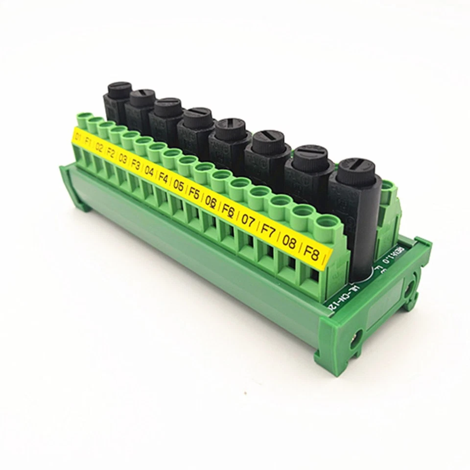 DIN Rail Mount 8 Channel Fuses 16 Position Terminal Block Distribution Module - Image 2 of 4