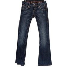 Rock Revival Jeans Womens 28 Blue Patti Boot Bootcut Contrast Stitch Embellished