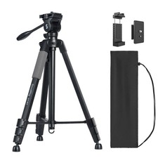 CT-07 Aluminum Camera Tripod Stand, 63.4" Travel Tripod for iPhone and Camera...