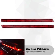 Pack Accent Side Panel LED Light Red Lens For Harley Tour Pack 06+ Electra Glide