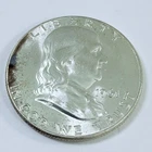 1961 P Franklin Half Dollar 90% Silver AU ABOUT UNCIRCULATED DETAILS #8004