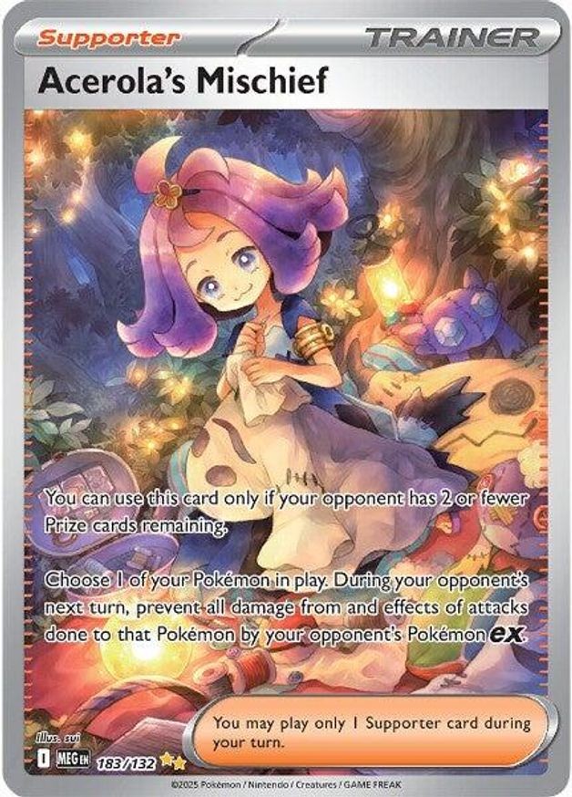 Pokemon Acerola's Mischief (183/190) Mega Evolution LP HOLO