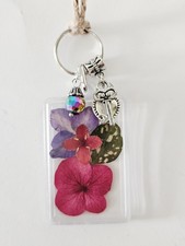 Keychain   Charm   Purse Pendant   Accessory Real dried flowers