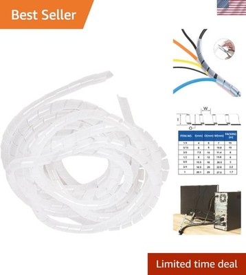 Spiral Cable Wrap - 9.8 Ft 5/8'' Spiral Wire Wrap Cord Covers Bundle Sleeve Ho...