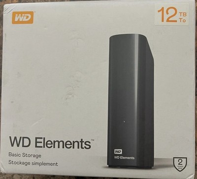 Western Digital WD Elements 12TB Desktop External Hard Drive, Black, Elements