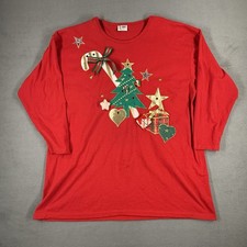 Vintage L arge Cactus California Red Christmas Shirt Embroidered USA Made