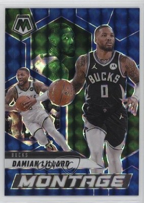 2024-25 Panini Mosaic Montage Blue Mosaic Prizm 32/199 Damian Lillard #14 0nr3