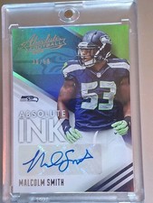 SEAHAWKS🔥 2014 Panini Absolute Ink Malcolm Smith #30/50 Spectrum Silver AUTO 