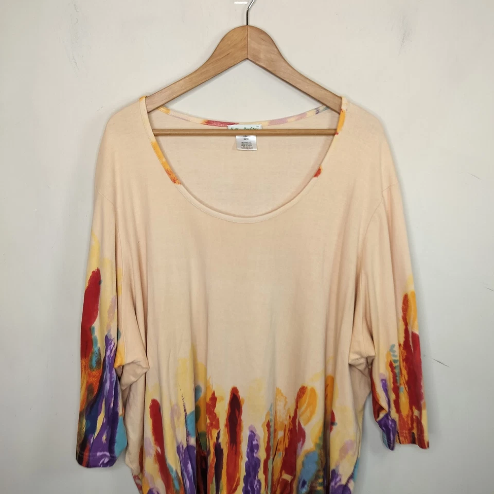 Туника Ulla Popken свободного покроя размер 28/30 плюс женская с цветным принтом хлопок - Изображение 2 из 4