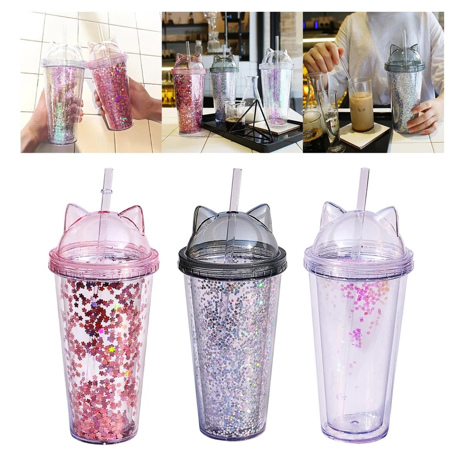 Tasses scintillantes isolées de gobelet de double mur pour des boissons de - Photo 1/1