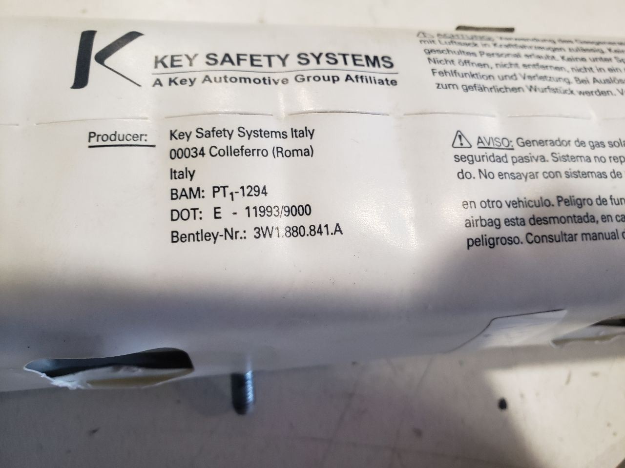 2009 Bentley Flying Spur - Left Drivers Knee Air Bag - OEM  3W1880841A  