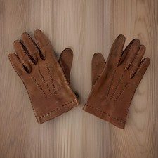 Vintage Fownes Brown Leather Gloves Women  s Large 9-9.5 Driving Distressed