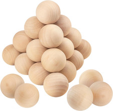 25 Pack Unfinished Wooden Balls, 2 Inch Wood Spheres for Crafts, DIY Projects an