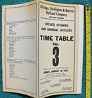 1970 Chicago Ottumwa & Hannibal Railroad Division CB&Q Railway Employee Schedule — photo 2