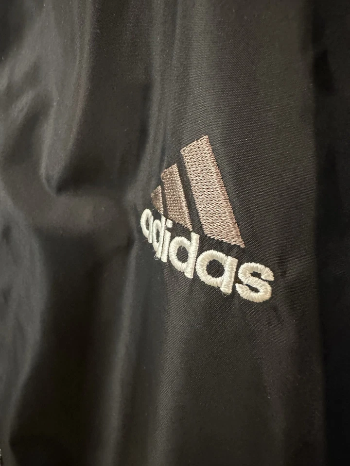 Vintage Y2K Adidas Reversible Hooded Bomber Jacket Black/Gray Men's Size Medium - Image 4 of 4