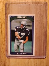 1990 Panini Dave Krieg #183 Sticker Card - Seattle Seahawks