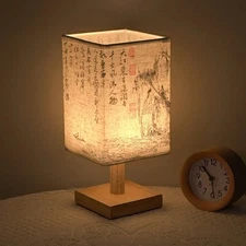 LED  Decoration Table Lamps Night Light Fabric Bedroom Bedside Desk Lights